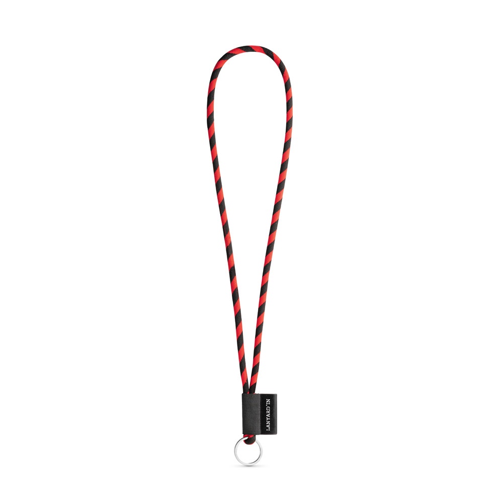 75093. Set koordbuis lang (Ø 7 mm) met ring Ø 32 mm - Zwart, Rood