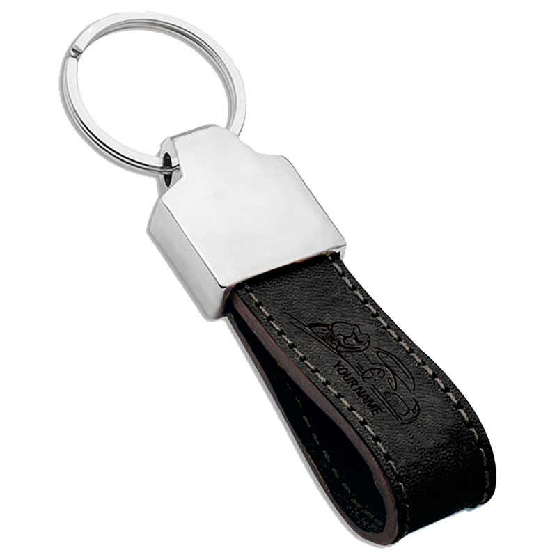 Sleutelhanger P02660, Kunstleder, Grijs - Zwart