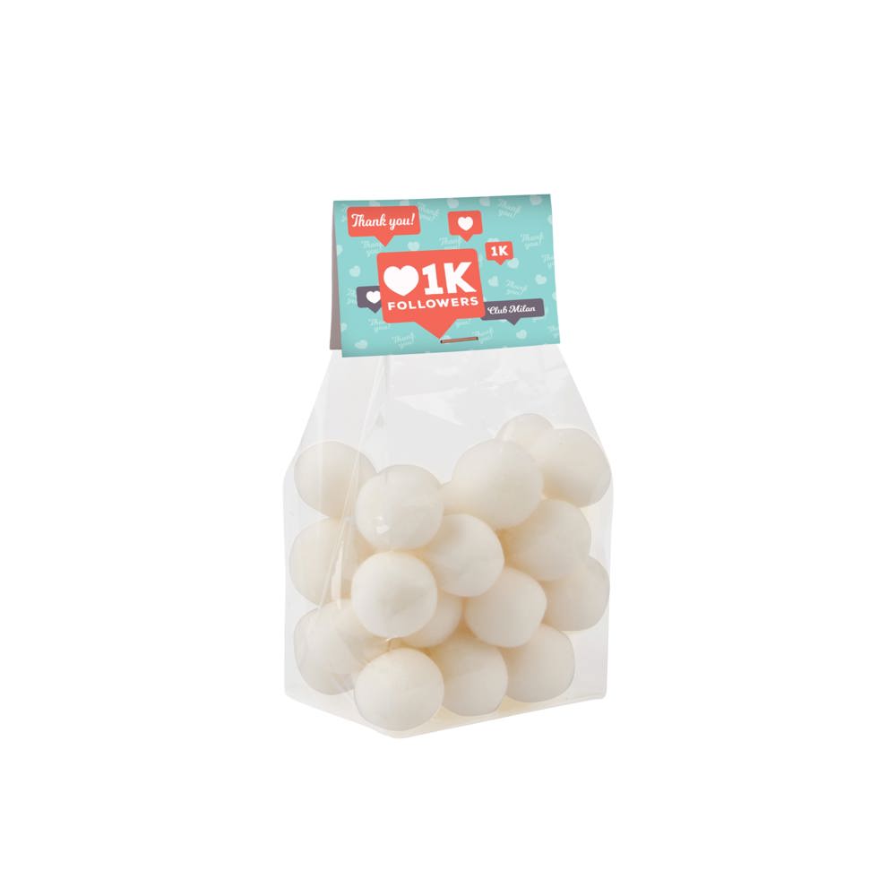 Blokzakje met kopkaartje en 150 gram snoep