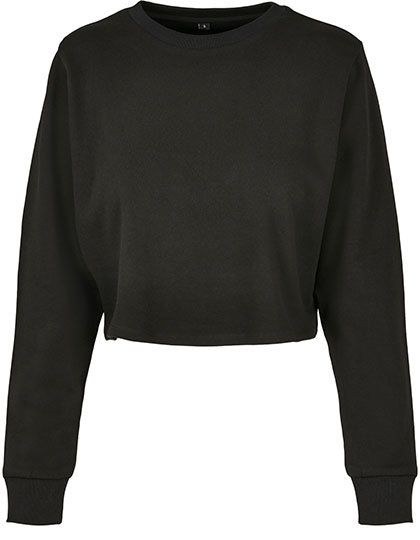 Build Your Brand - Ladies´ Terry Cropped Crew - Black