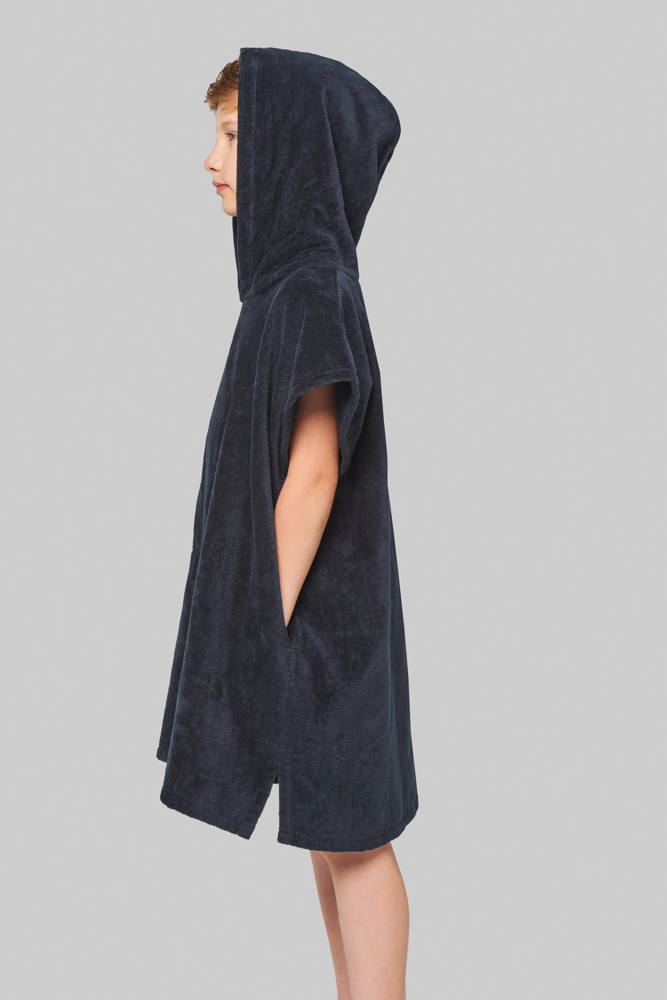 PA582 - Kinderponcho met capuchon van badstof