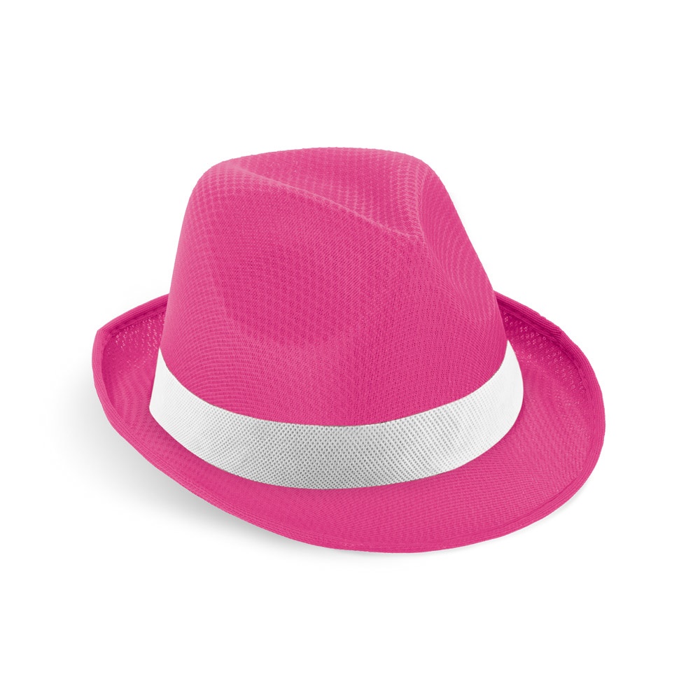 MANOLO POLI. Hoed van PP met wit polyester lint - Roze