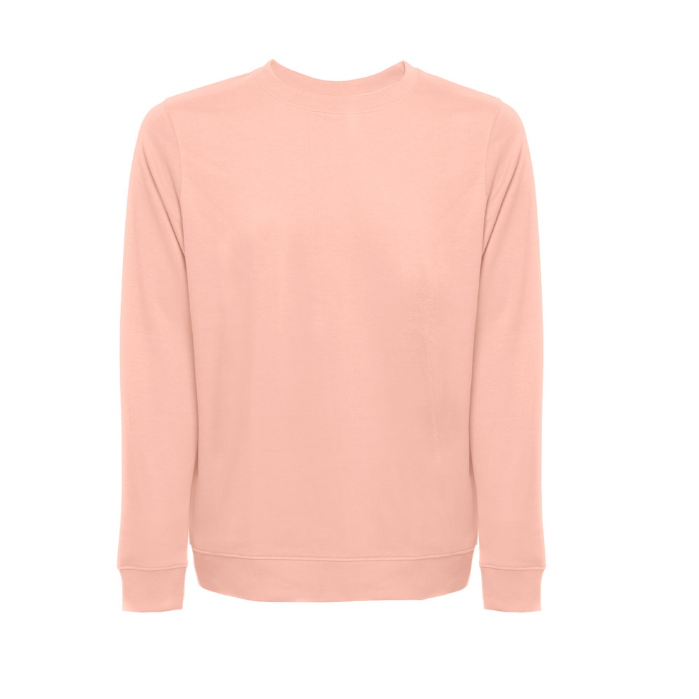 THC COLOMBO. Sweatshirt (unisex) in Italiaanse badstof zonder sluiting - Zalm kleur