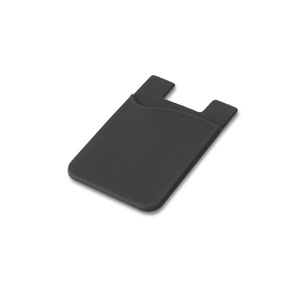 SHELLEY. Siliconen smartphone kaarthouder - Zwart