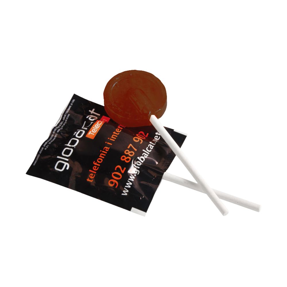 Platte lolly - Wit/Bruin