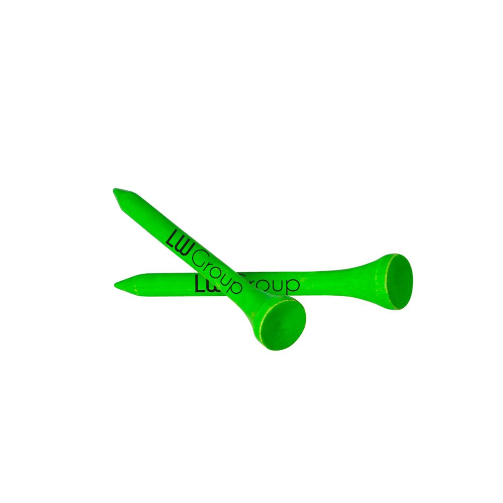 Bamboe houten tee 70 mm - Neon Groen