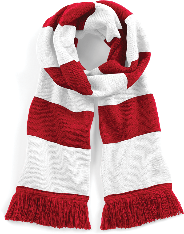 B479 - Gestreepte sjaal Stadium - Classic Red / White