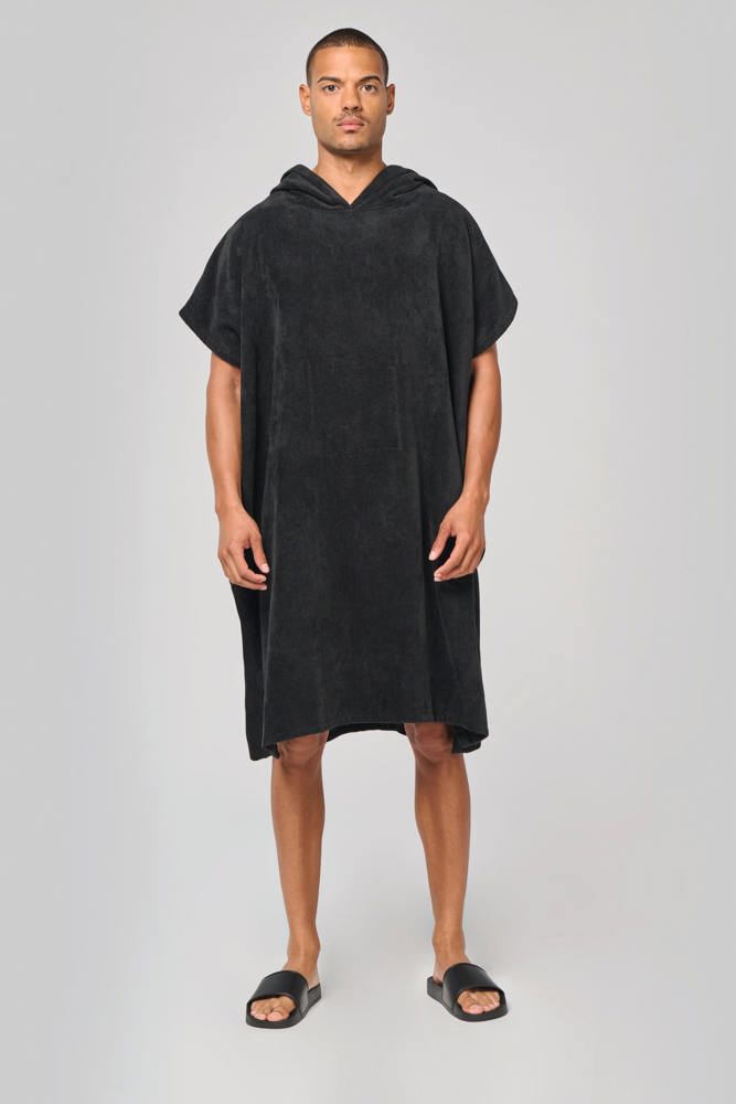 PA581 - Uniseks poncho met capuchon van badstof