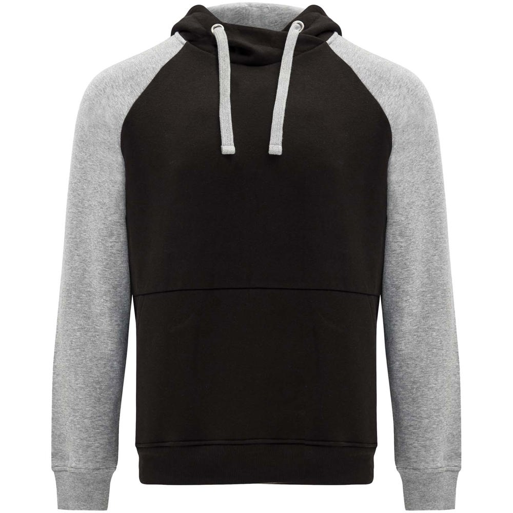 Badet 280 g/m² unisex tweekleurige hoodie - Zwart, Gemêleerd grijs