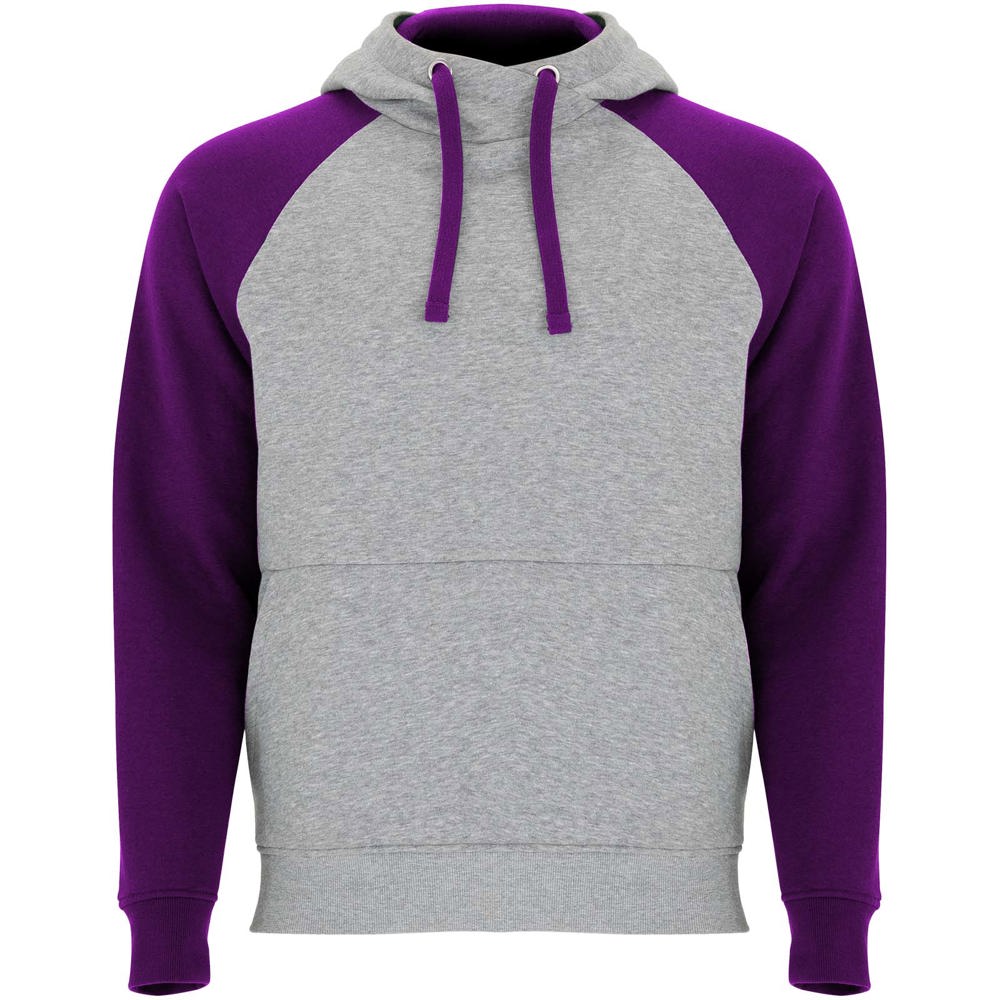 Badet 280 g/m² unisex tweekleurige hoodie - Gemêleerd grijs, Paars