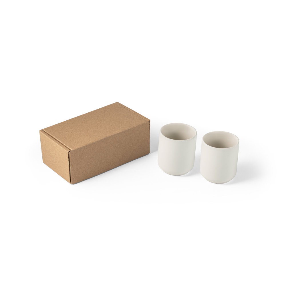 OWENS. Set van keramische kopjes 280 mL - Pastel wit