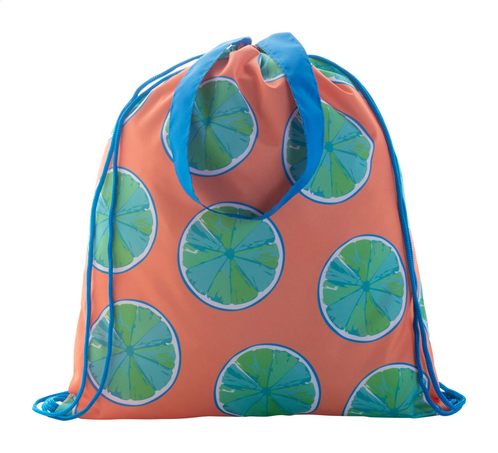 CreaDraw Shop - custom made tas met trekkoordsluiting - blauw/wit