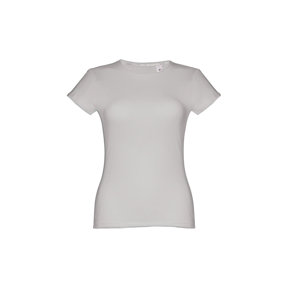 THC SOFIA. Katoenen dames-T-shirt met riem - Licht grijs