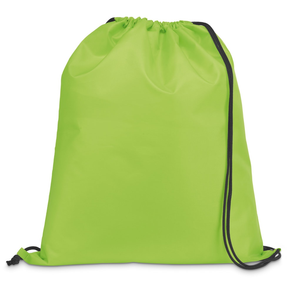CARNABY. 210D rugzak met zwarte trekkoorden - Licht groen