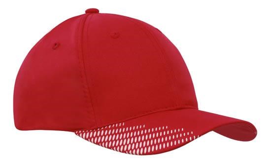 Ademende Poly Twill met klep flash print (4007) - Rood/Wit