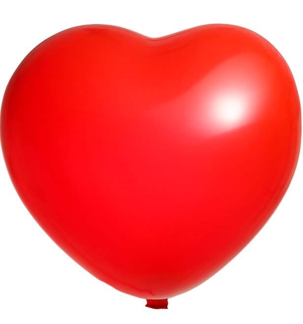 Reuzenballon hartvorm onbedrukt Ø 65 cm - Rood (6045) Pastel (± PMS 199)