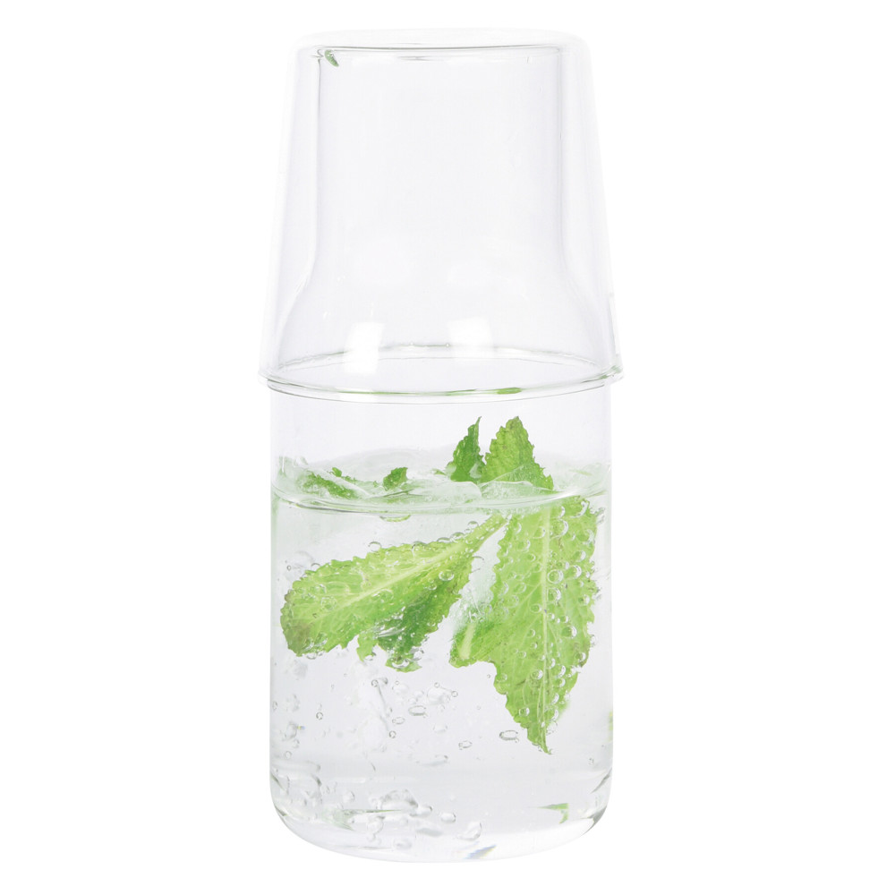 CALMY - Glazen karaf met drinkglas