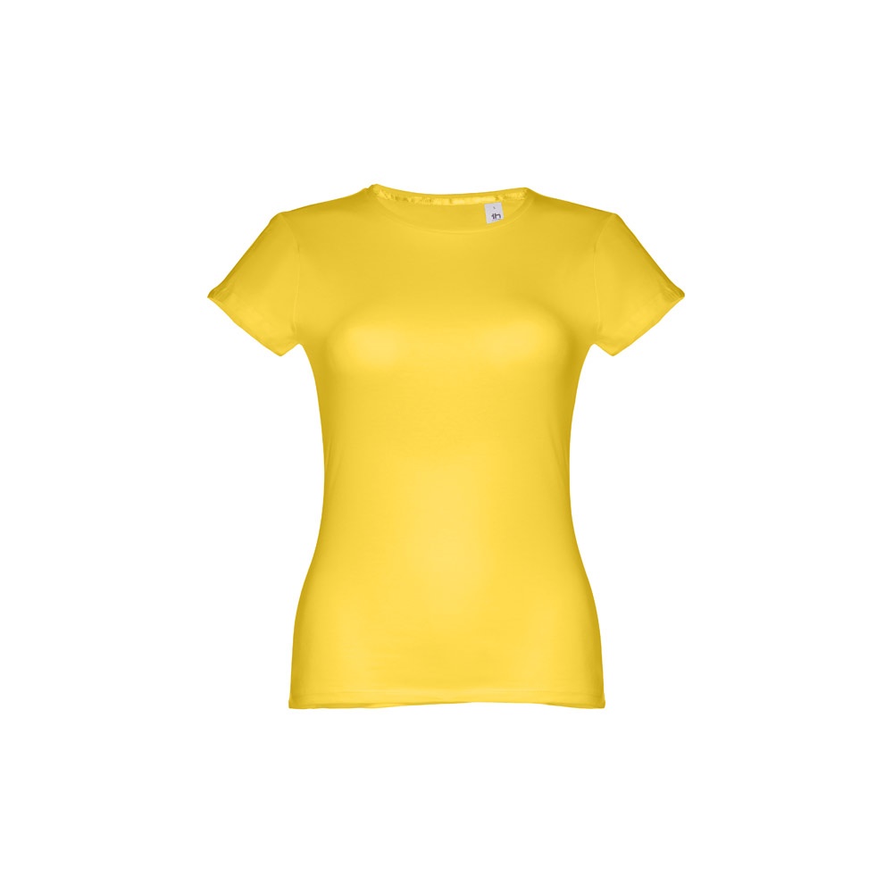 THC SOFIA. Katoenen dames-T-shirt met riem - Geel
