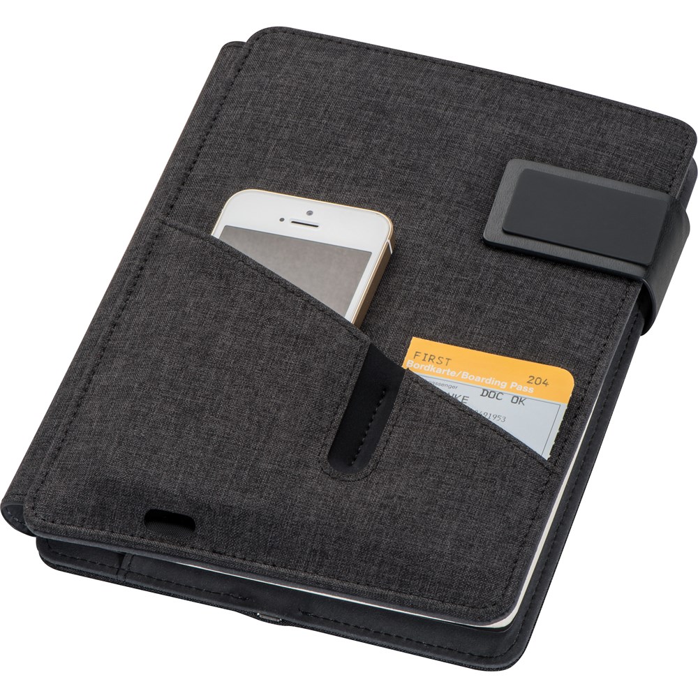 A5 Schrijfmap met powerbank