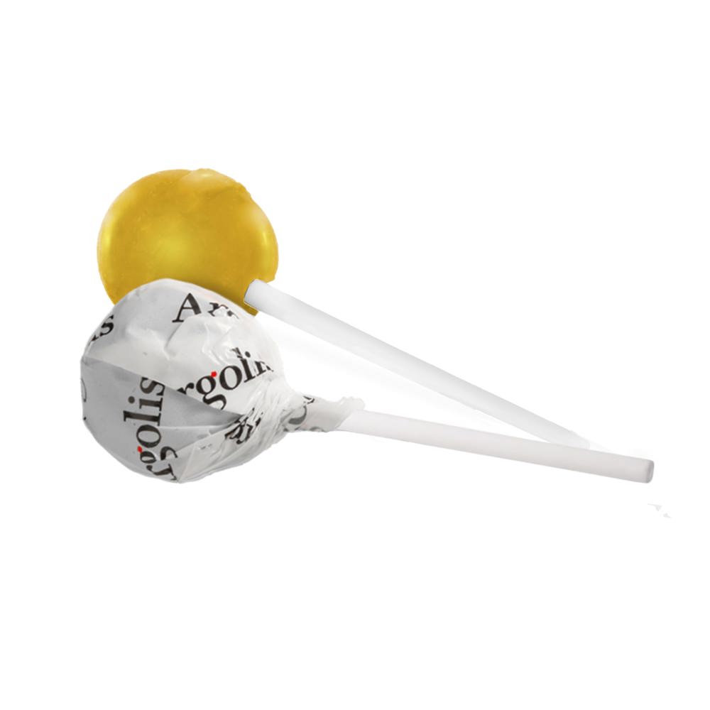 Ronde lolly - wit/geel