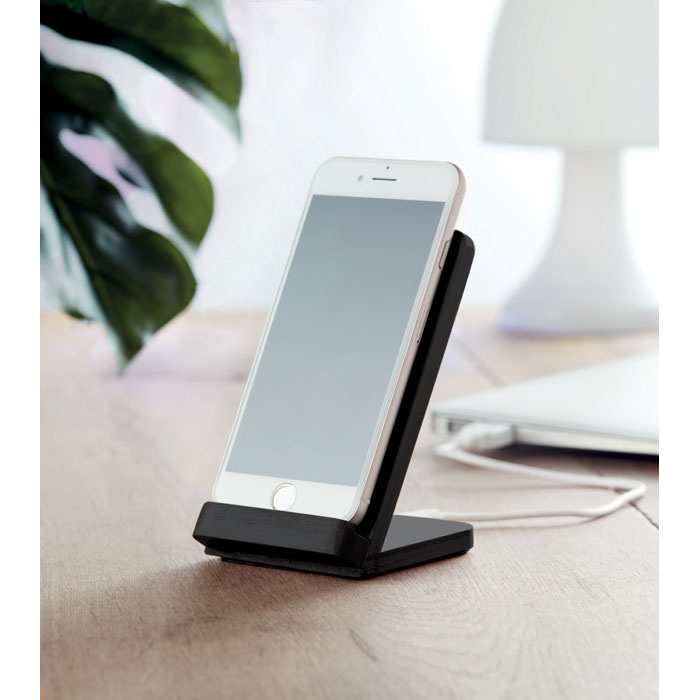 WIRESTAND - Draadloze bamboe oplaadstation