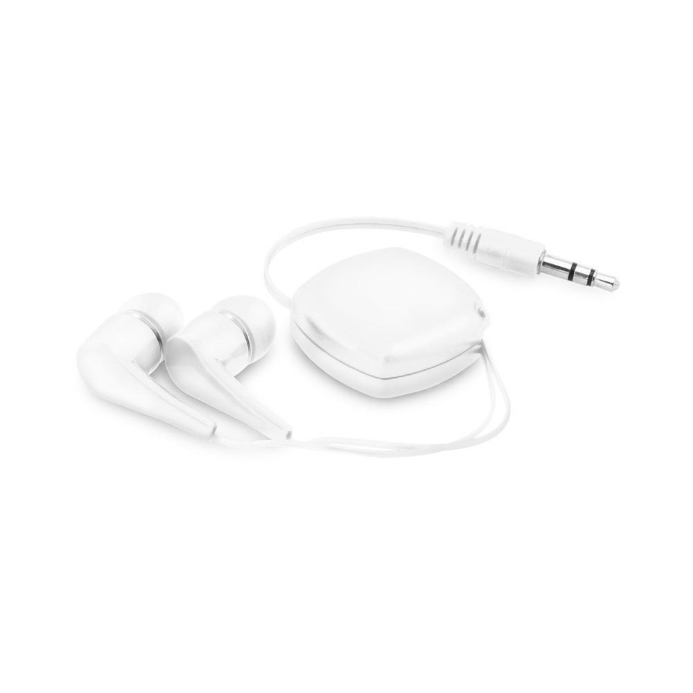 PINEL. Intrekbare koptelefoon met 0.75 m ABS-kabel - Wit