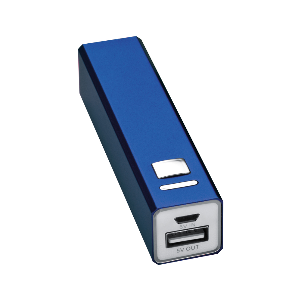 Powerbank, metaal - Blauw