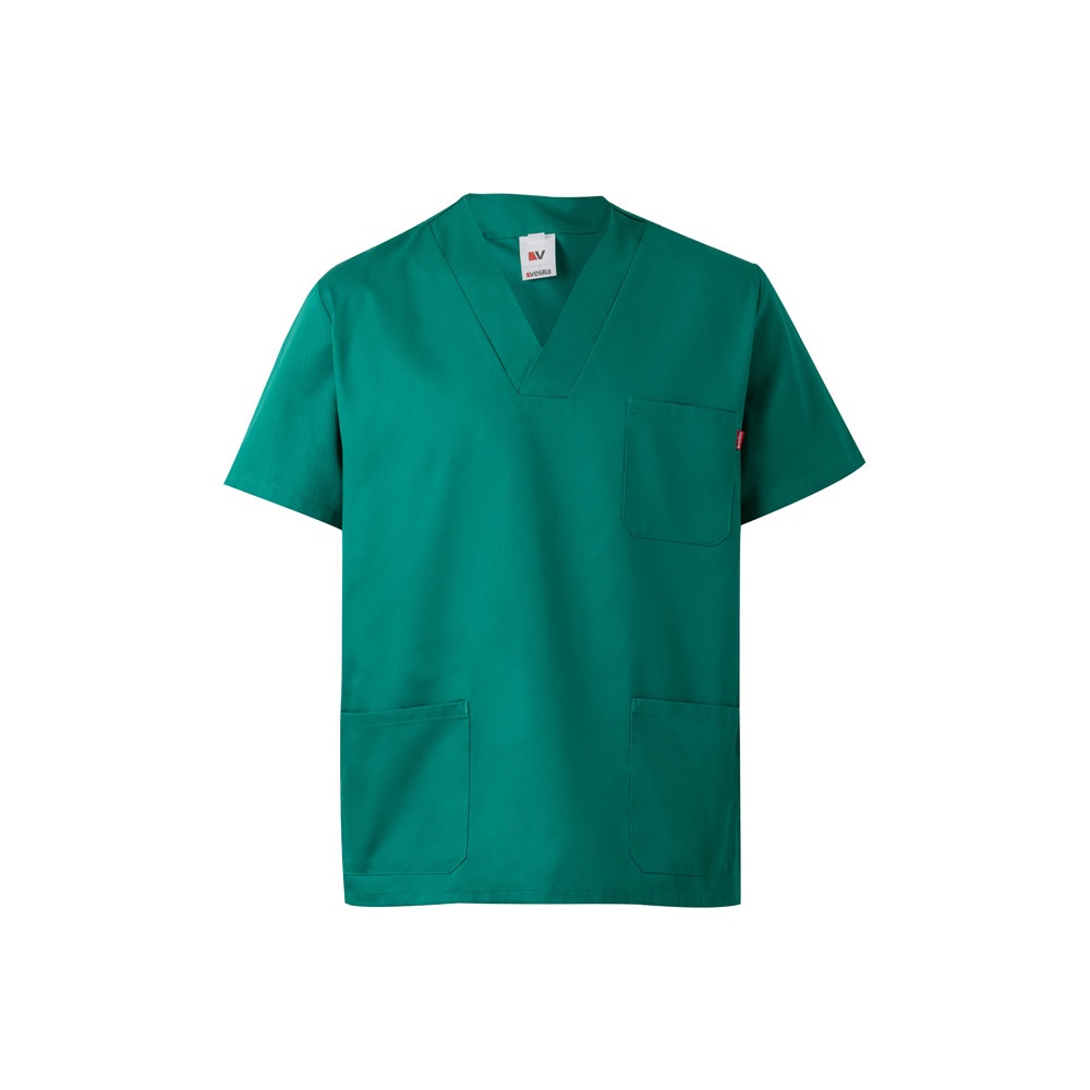 VL ILLAPA. Tuniek van keperstof (190g/m²) met korte mouwen, van polyester (65%) en katoen (35%) - Groen