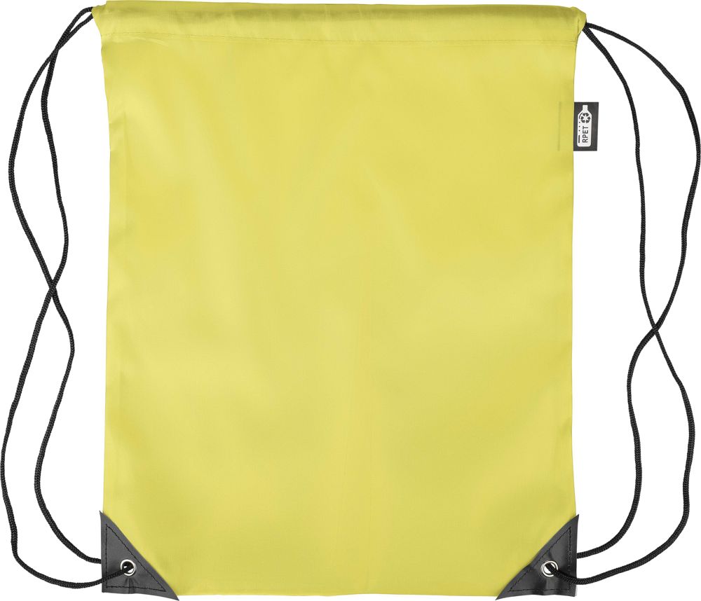 Gerecyclede rPET polyester (210D) trekkoord rugtas Enrique - Geel