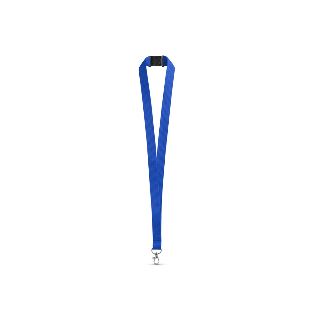 LEEDS. Polyester lanyard met veiligheidssluiting - Royal Blauw