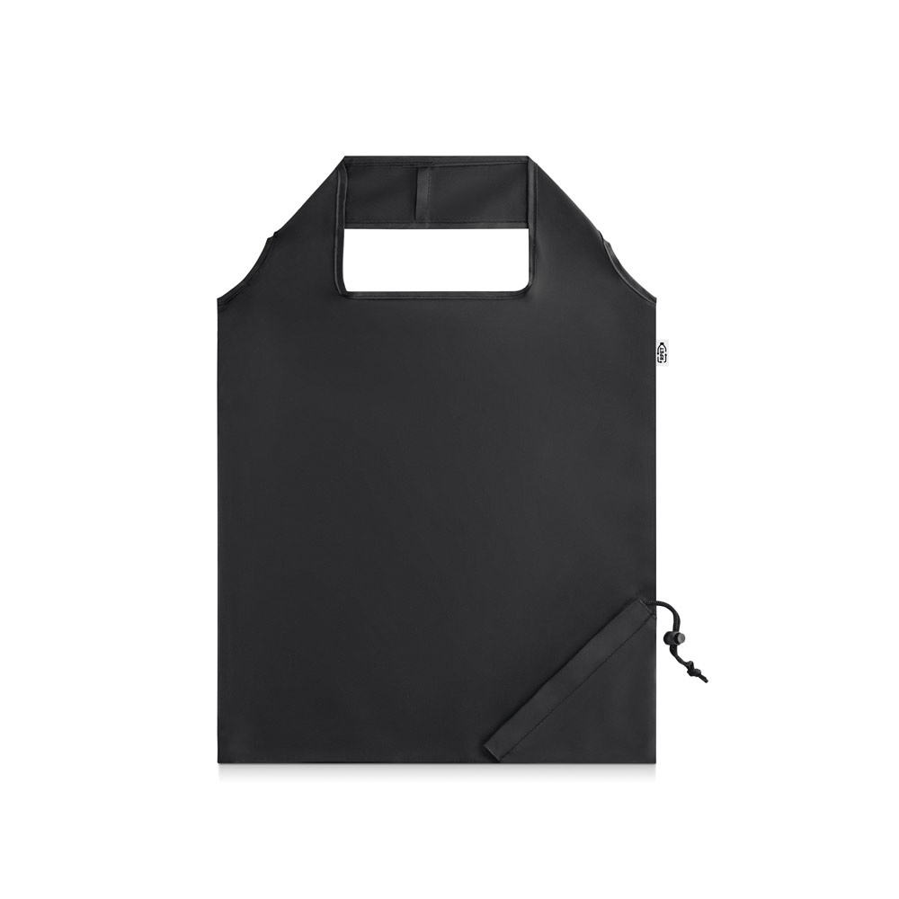 BEIRA. 190T gerecycled polyester (100% rPET) opvouwbare tas - Zwart