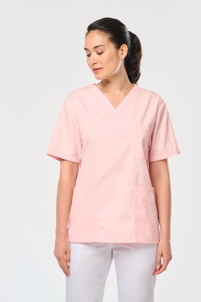 WK507C - Unisex tuniek met korte mouwen in polykatoen