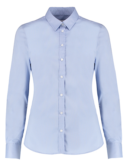 Kustom Kit - Women´s Tailored Fit Stretch Oxford Shirt Long Sleeve - light blue