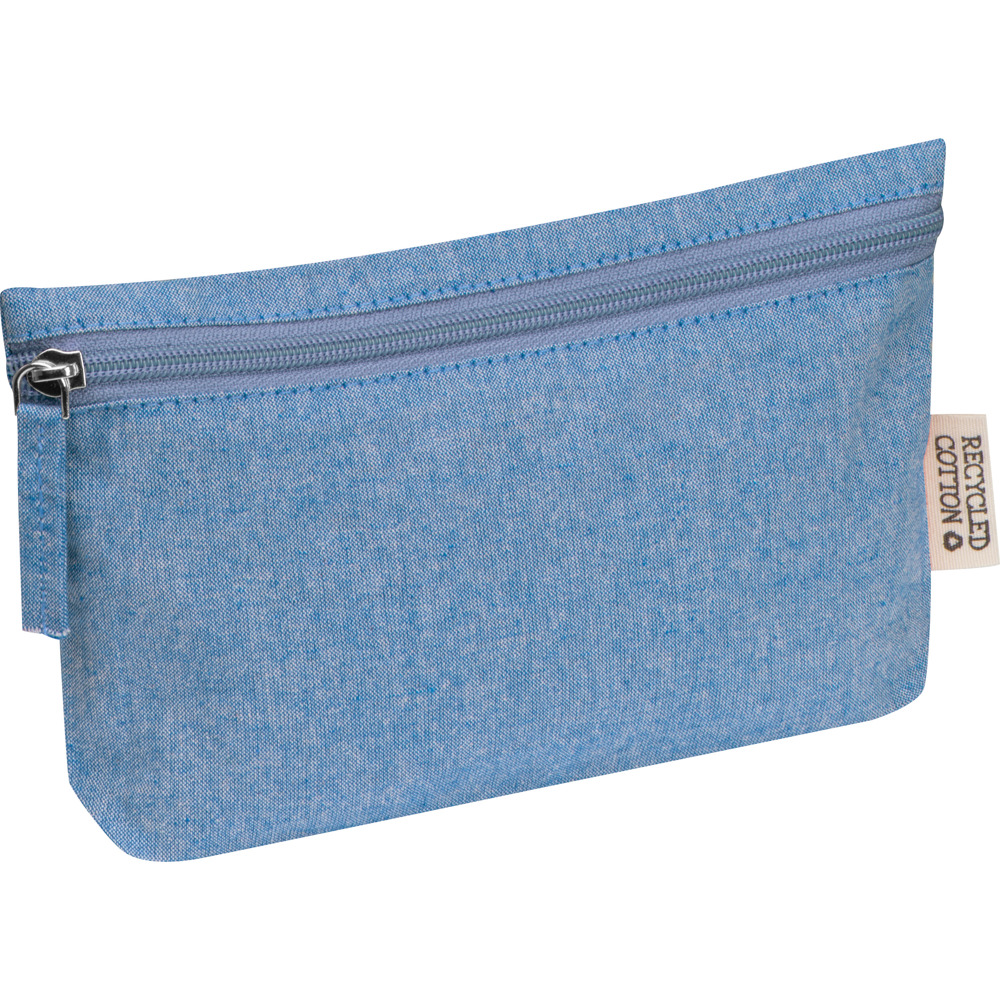 Katoenen tasje met rits - Blauw