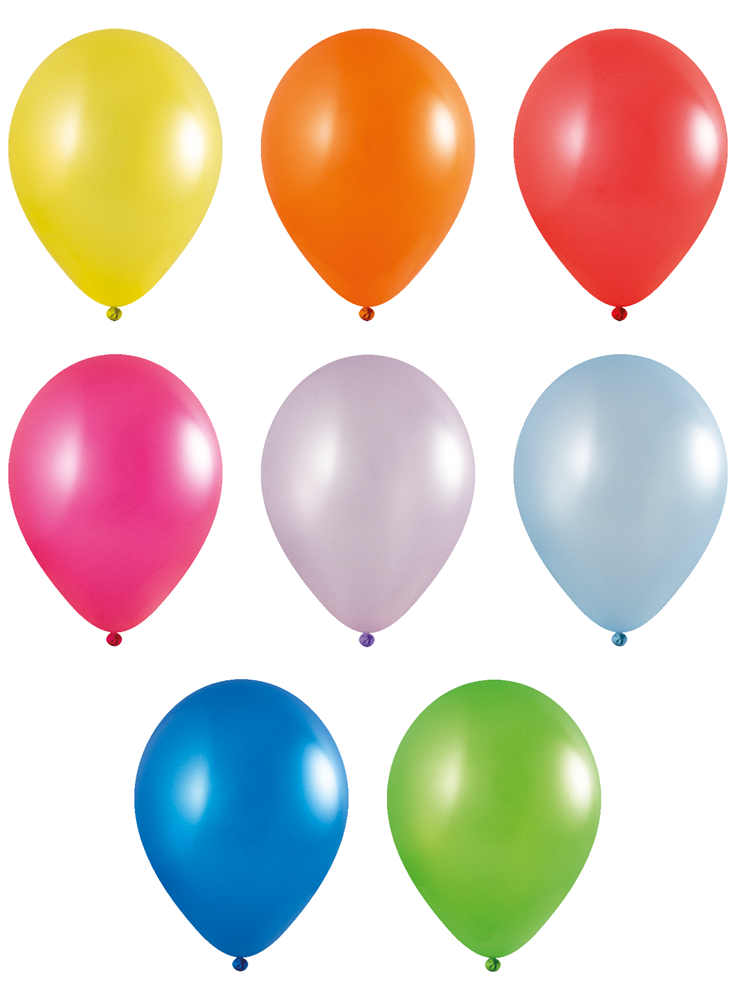 Ballonnen onbedrukt 85/95 cm - Ø 33 cm - 11 inch - Assorti Metallic