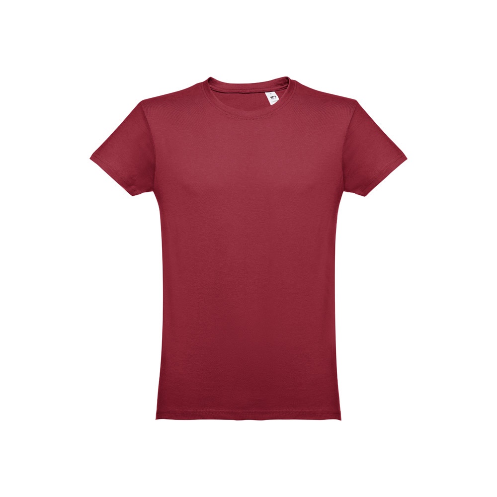 THC LUANDA. Heren-T-shirt in tubekatoen - Bordeaux rood