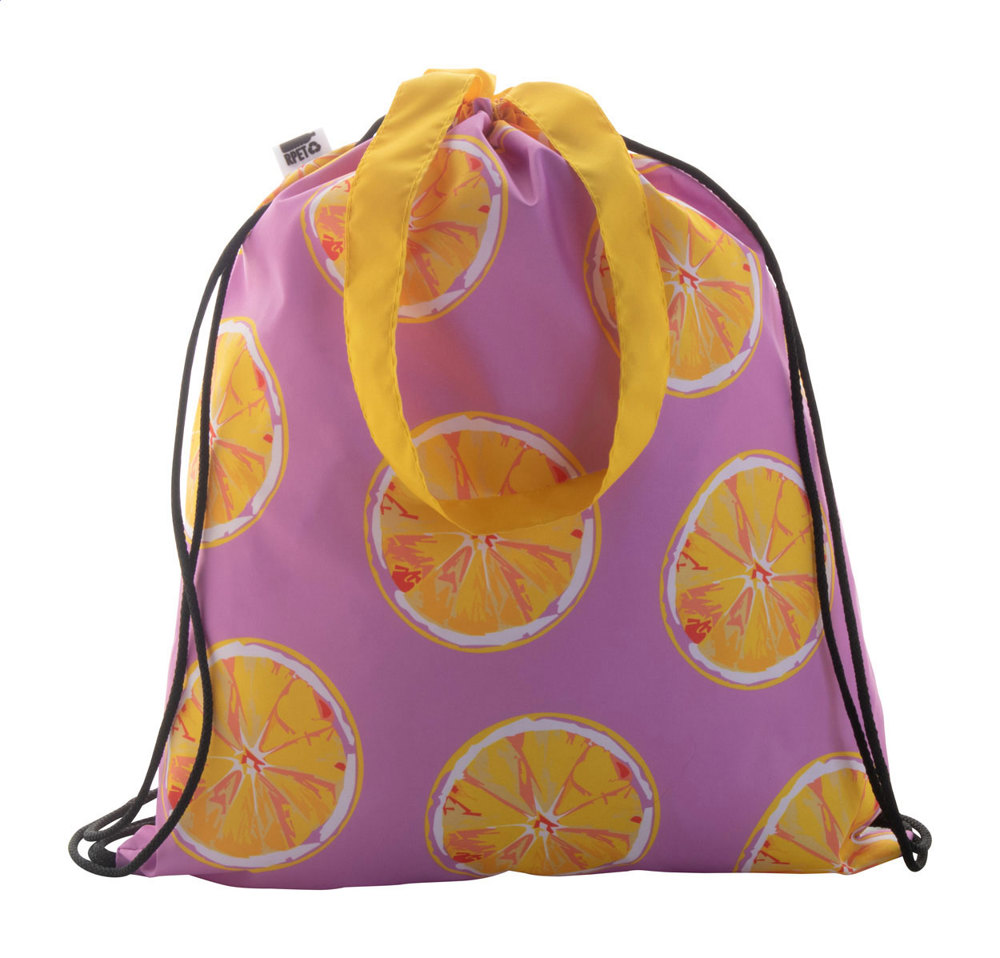CreaDraw Shop RPET - custom made tas met trekkoordsluiting - zwart/wit