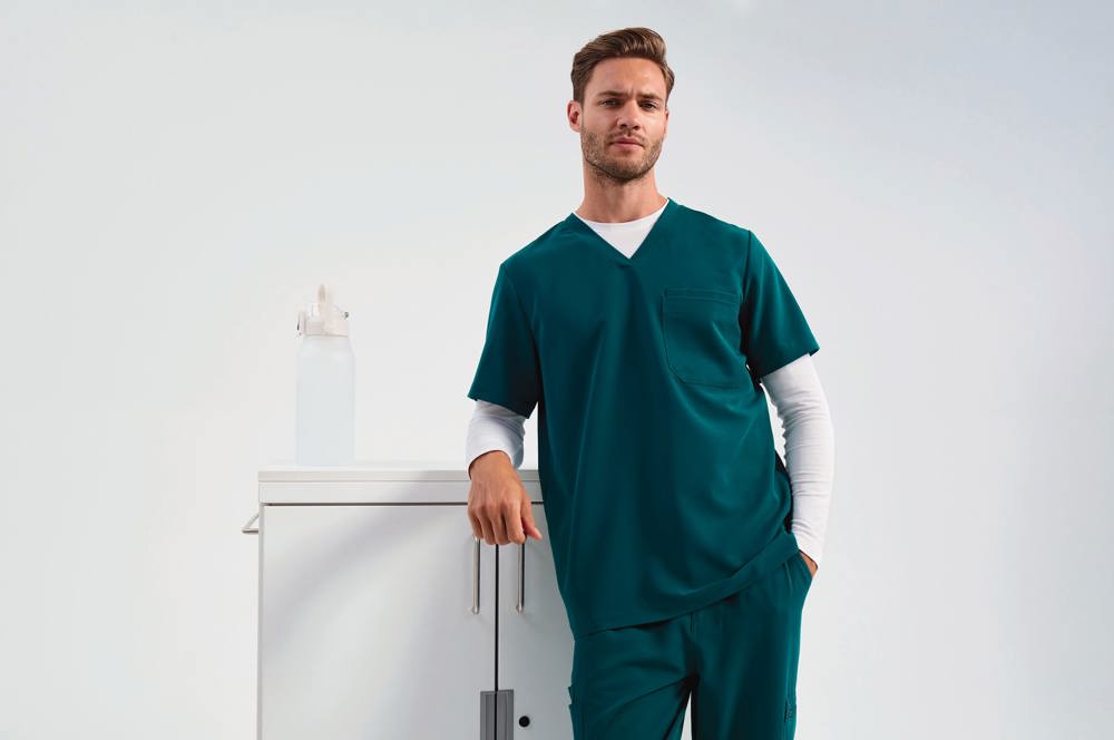 NN200 - Stretch tuniek met korte mouwen voor heren