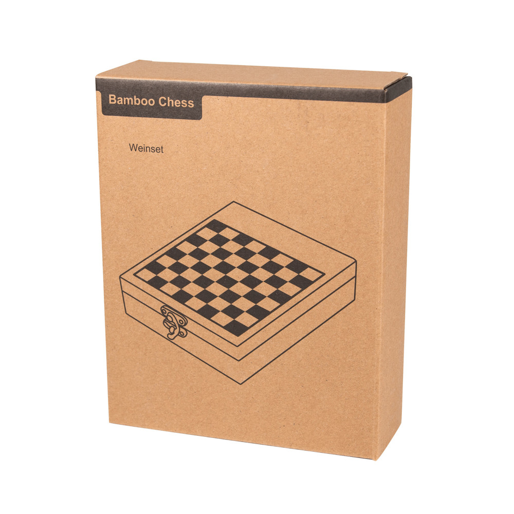 BAMBOO CHESS - Wijnset met schaakspel