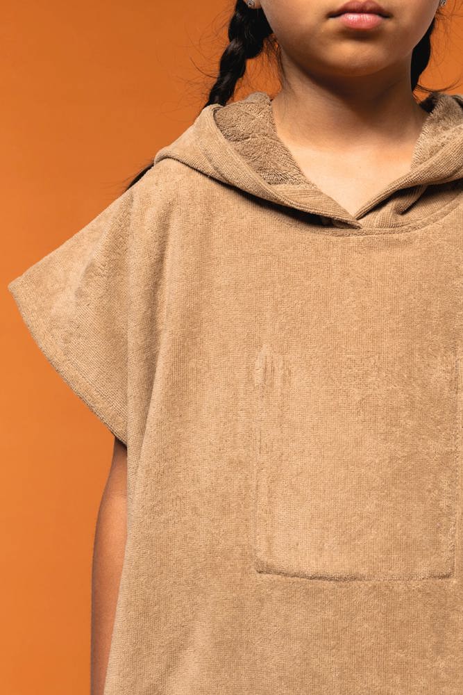 PA582 - Kinderponcho met capuchon van badstof