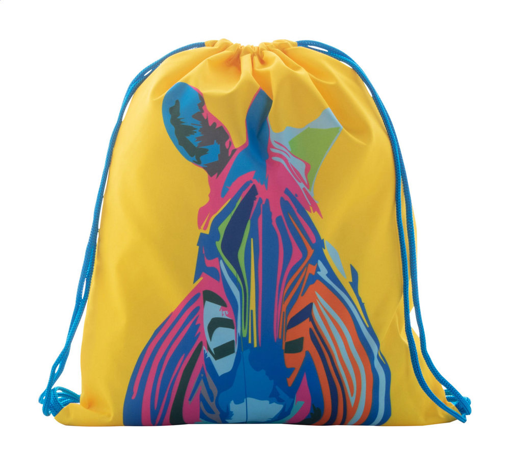 CreaDraw Kids - custom made gemaakte tas met trekkoordsluiting voor kinderen - blauw/wit