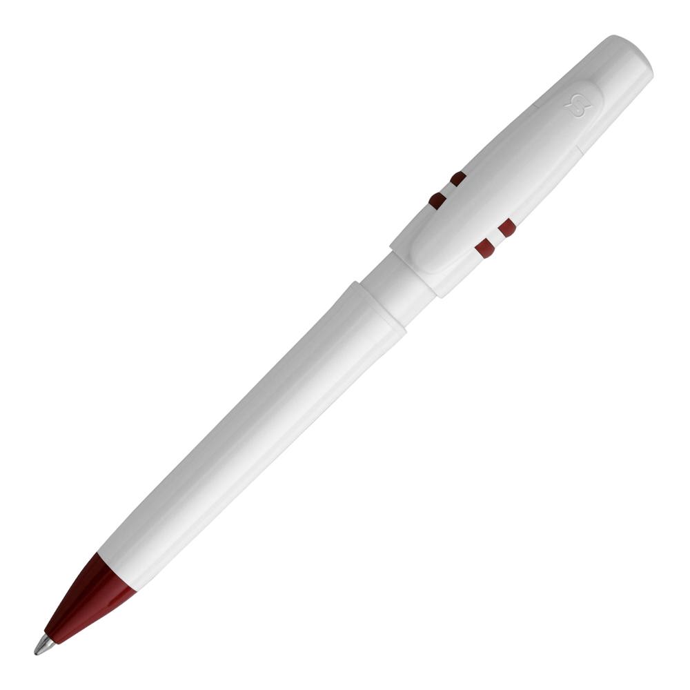 Balpen Nora hardcolour - Wit / Donker Rood