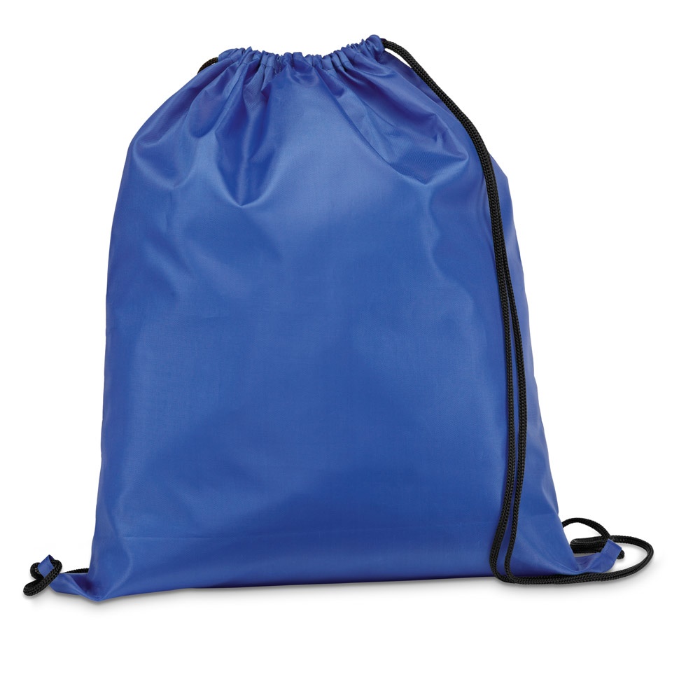 CARNABY. 210D rugzak met zwarte trekkoorden - Royal Blauw