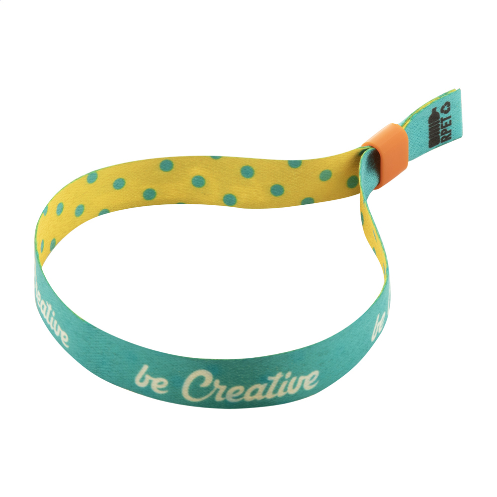 SuboWrist RPET - custom made festivalarmband - Oranje/Wit