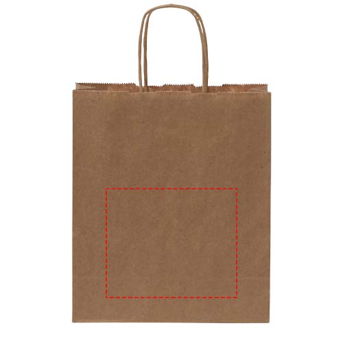 Papieren tas 80 g/m2 gemaakt van kraftpapier met gedraaide handgrepen - 18 x 8 x 21 cm