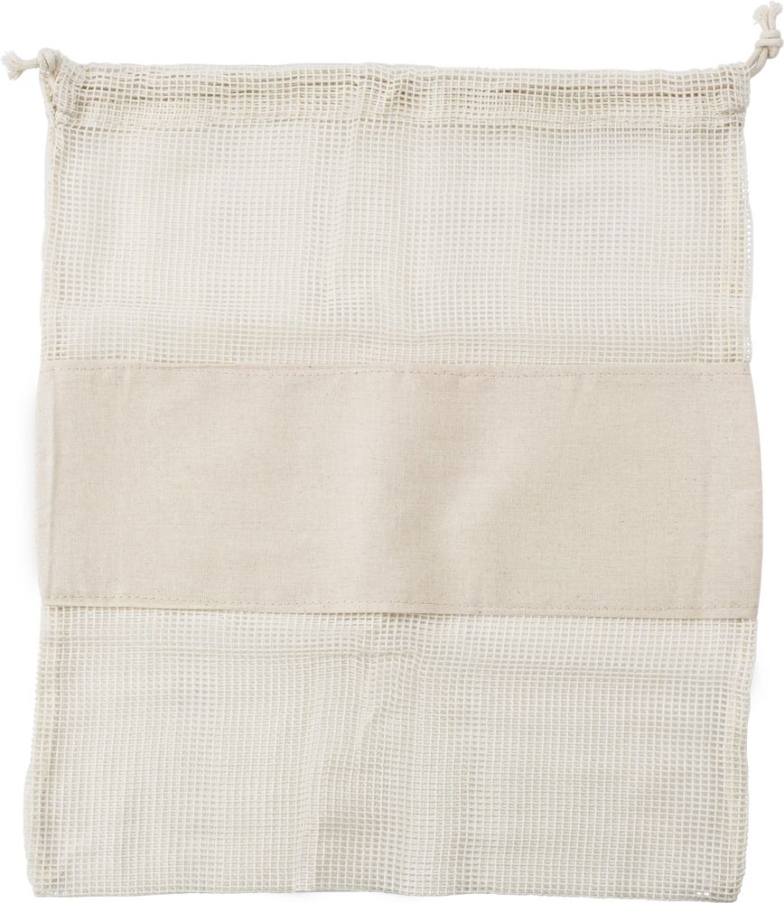 Set van drie herbruikbare katoenen zakjes Adele - khaki (écru)