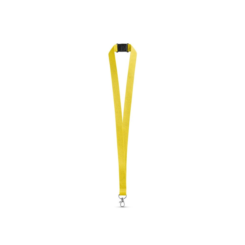 LEEDS. Polyester lanyard met veiligheidssluiting - Geel