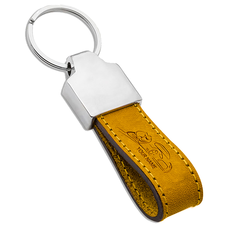 Sleutelhanger P02660, Kunstleder, Grijs - Geel