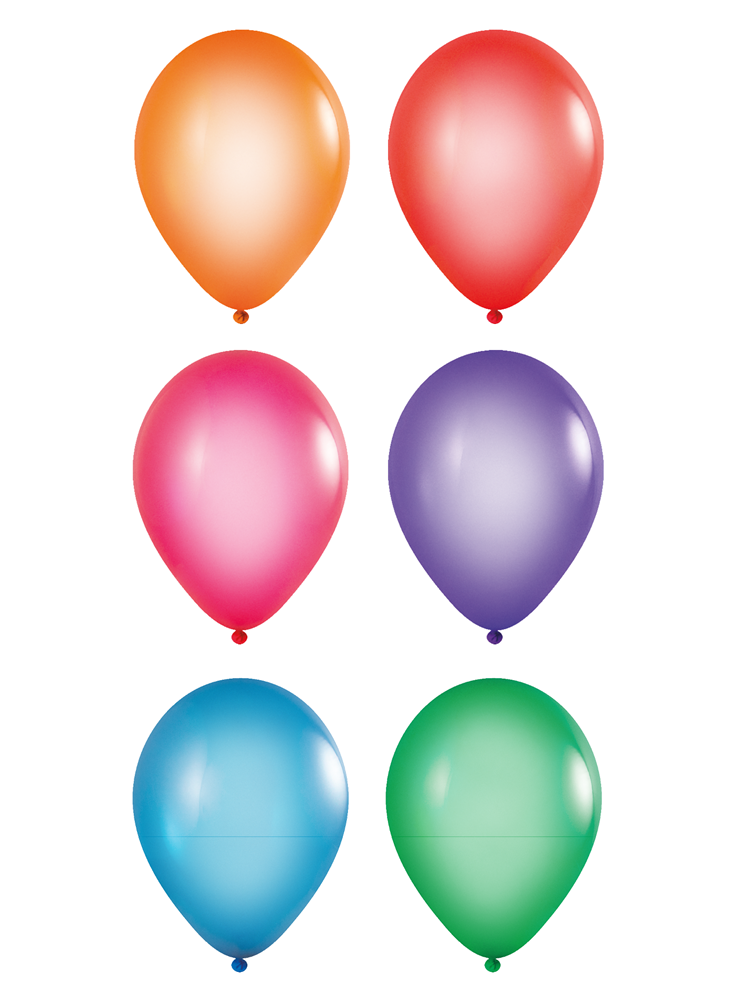 Ballonnen onbedrukt 85/95 cm - Ø 33 cm - 11 inch - Assorti Kristal
