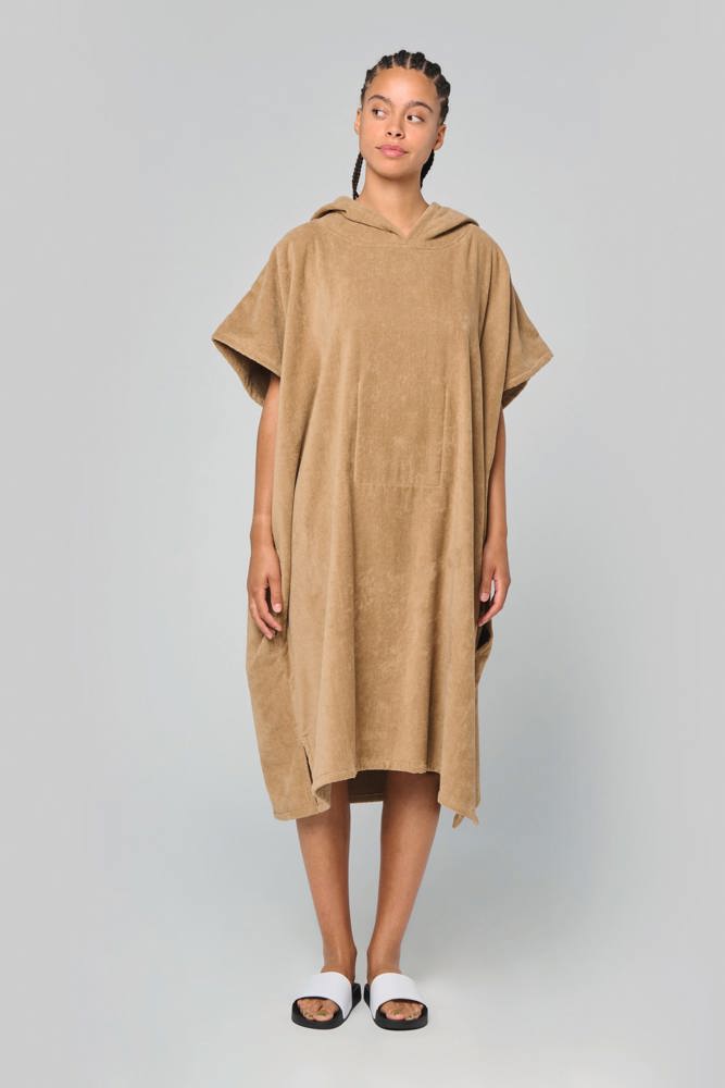 PA581 - Uniseks poncho met capuchon van badstof